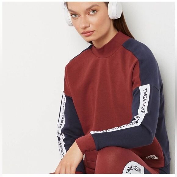 NWOT Adidas Crop Top Sweatshirt - Picture 1 of 8